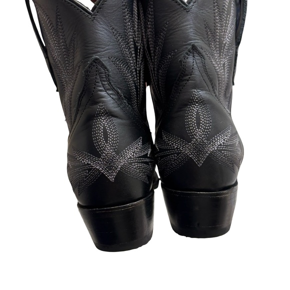 LANE WOMEN'S LEXINGTON WESTERN BOOTIES - SNIP TOE Black leather 8.5 - Picture 4 of 12